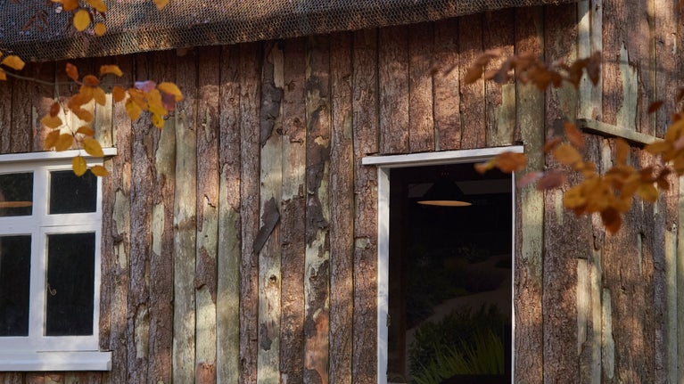 The thatched Gardeners' Bothy at Castle Drogo, Devon